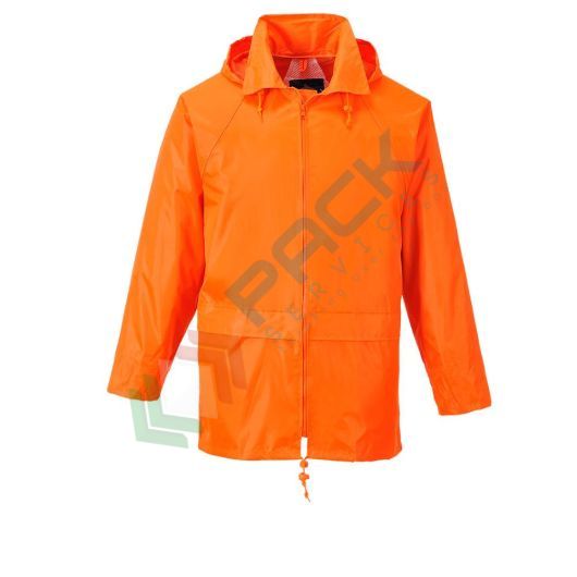 [S440ORRS] Giacca da lavoro antipioggia, 100% poliestere, omologata EN 343, impermeabile con cuciture nastrate, occhielli e retro aerato, colore arancione