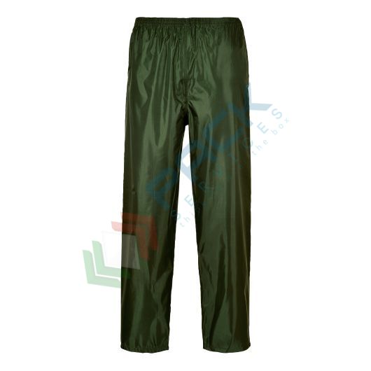 [S441OGRL] Pantalone da lavoro antipioggia, 100% poliestere, 210 gr, modello Classic, impermeabile, leggero e facilmente arrotolabile, vestibilità abbondante, omologato EN 343, colore verde oliva