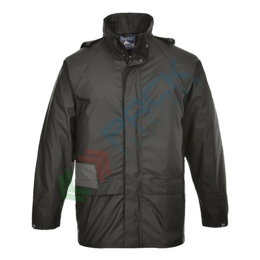 Giacca da lavoro antipioggia, 100% poliestere, modello Sealtex Classic, omologata EN 343, impermeabile con cuciture saldate, occhielli e retro aerato, colore nero
