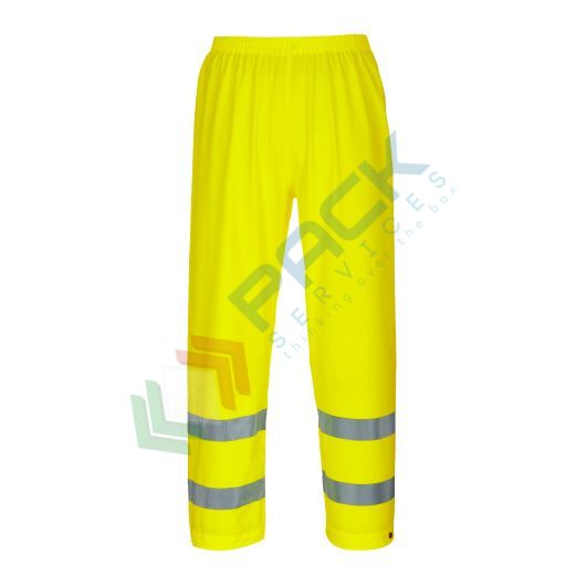 Pantaloni alta visibilità antipioggia in tessuto Sealtex Ultra 100% poliestere con rivestimento in PU, 185 gr, omologati CE + EN 343 + EN ISO 20471 Classe 1, colore giallo, tg. 5XL