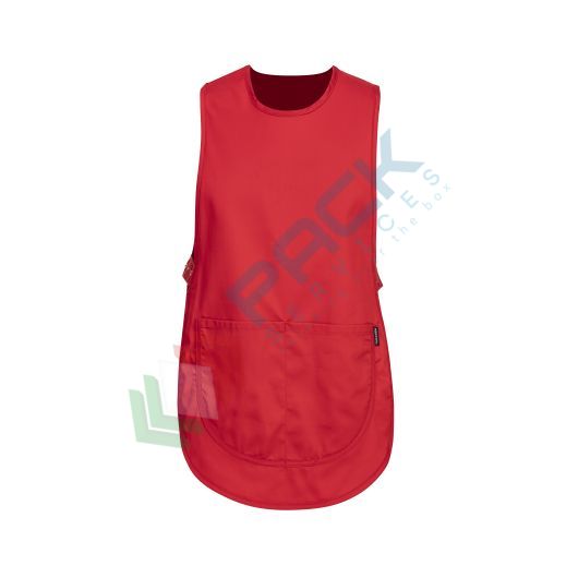 [S843RERL/XL] Mantella da lavoro in tessuto Kingsmill 65% poliestere + 35% cotone, 190 gr, con tasca e aperture laterali regolabili per una maggior flessibilità, colore rosso