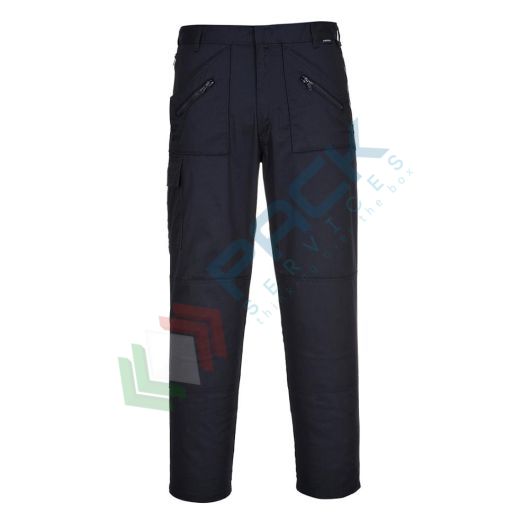 Pantalone da lavoro, tessuto Kingsmill 65% Poliestere + 35% Cotone, 245 gr, modello Action, multitasche, garantisce massimo comfort, vestibilità small, colore blu navy