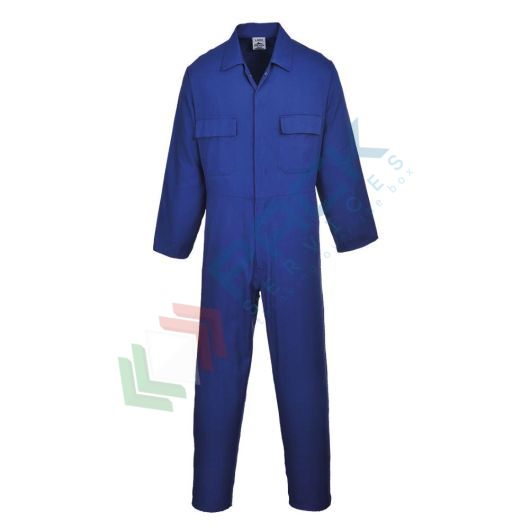 [S999RBRXXL] Tuta da lavoro in tessuto Kingsmill 65% poliestere + 35% cotone, 210 gr, modello Euro Work, apertura frontale con bottoni, 6 ampie tasche, vestibilità regular, colore blu royal