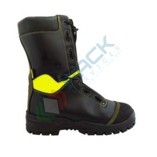 [STVDF46] Stivaletto di sicurezza per vigili del fuoco, certificato UNI EN ISO 20344, tomaia in pellame fiore idrorepellente, colore nero, taglia 46 - 29 cm