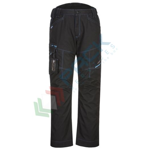 Pantalone da lavoro 60% Cotone + 40% Poliestere, 245 gr, modello Service WX3, pannelli elasticizzati a 4 vie che offrono comfort e flessibilità eccellenti, colore nero