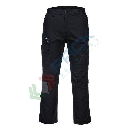 Pantalone da lavoro tessuto Kingsmill Stretch 65% poliestere + 35% cotone, 230 gr, modello Ripstop KX3, altamente resistente in tessuto elasticizzato, colore nero