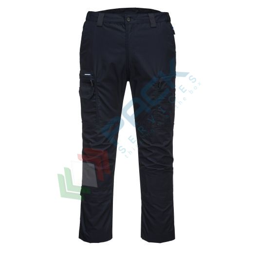 Pantalone da lavoro tessuto Kingsmill Stretch 65% poliestere + 35% cotone, 230 gr, modello Ripstop KX3, altamente resistente in tessuto elasticizzato, colore blu navy