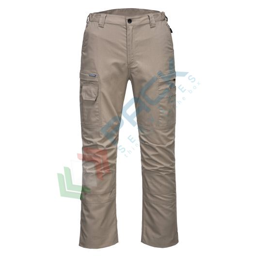 Pantalone da lavoro tessuto Kingsmill Stretch 65% poliestere + 35% cotone, 230 gr, modello Ripstop KX3, altamente resistente in tessuto elasticizzato, colore sabbia