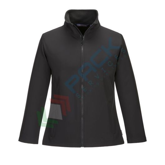 [TK21BKRXXL] Pile da lavoro da donna, colletto alto, senza cappuccio, modello sanitario Softshell Print & Promo, 100% poliestere, 280 gr, chiusura con zip, colore nero