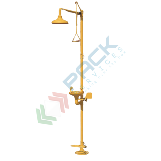 [UB041201] Doccia lavaocchi dotata di comando con barra e pedale, conforme alle norme UNI EN 15154-2:2007 e UNI 9608:1993