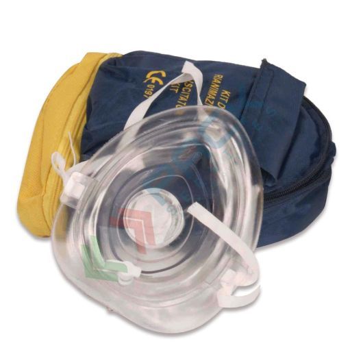 [DAE-KIT3] Maschera per la rianimazione bocca bocca senza contatto, conf. borsa