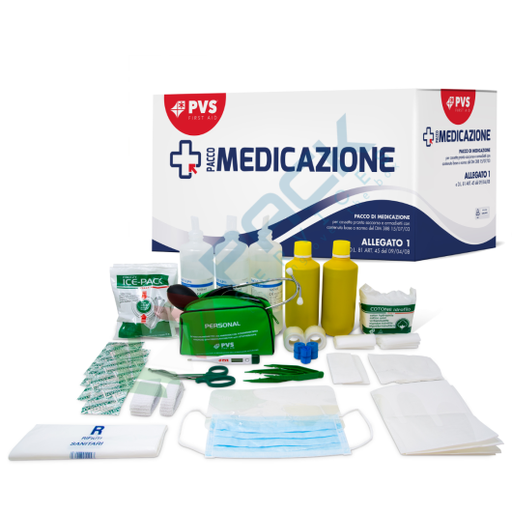 [KIT388-B1/S-OFF] Kit reintegro pronto soccorso, contenuto base senza sfigmomanometro, conforme all'allegato 1 del D.lgs. 81/2008-D.M.388/2003, ideale per 3 o più lavoratori (per aziende del gruppo AB) - SCADENZA CONTENUTO FINE 2025