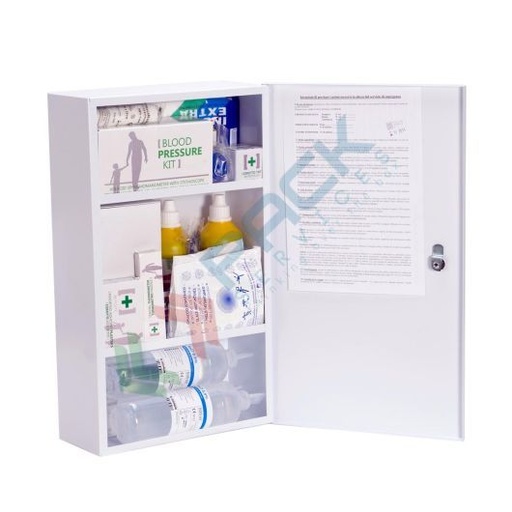 [AM388-B1] Armadietto pronto soccorso in metallo, contenuto base conforme all'allegato 1 del D.lgs. 81/2008-D.M.388/2003, ideale per 3 o più lavoratori (per aziende del gruppo AB)
