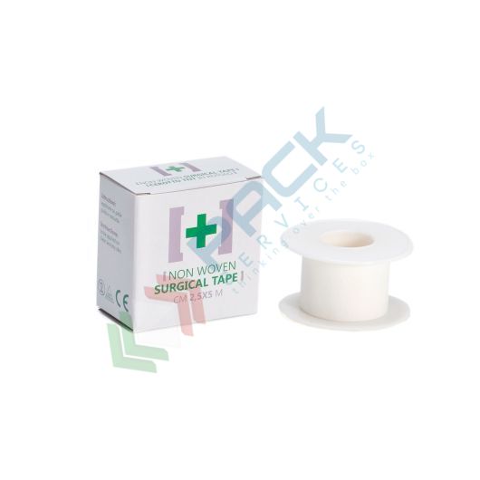 [CER-R2] Cerotto su rocchetto in TNT, Mis. 5 m x 2,5 cm, ideale per il fissaggio di medicazioni