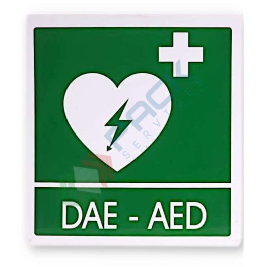 Cartello DAE frontale per defibrillatore, Mis. 29 x 36 cm