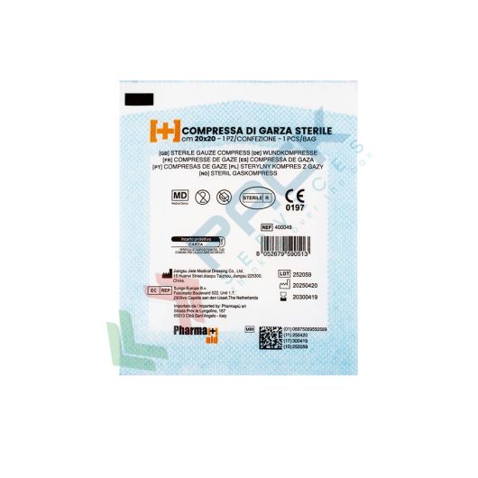 [GARZ-S12F] Garza idrofila sterile in 100% morbido cotone, Mis. 10 x 20 cm