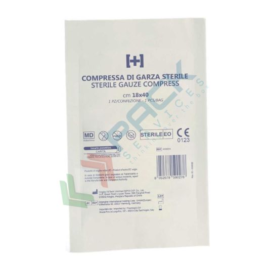 Garza idrofila sterile in 100% morbido cotone, Mis. 18 x 40 cm