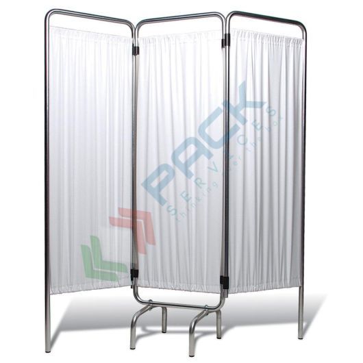 Paravento a tre ante lavabili con ruote, telaio in alluminio