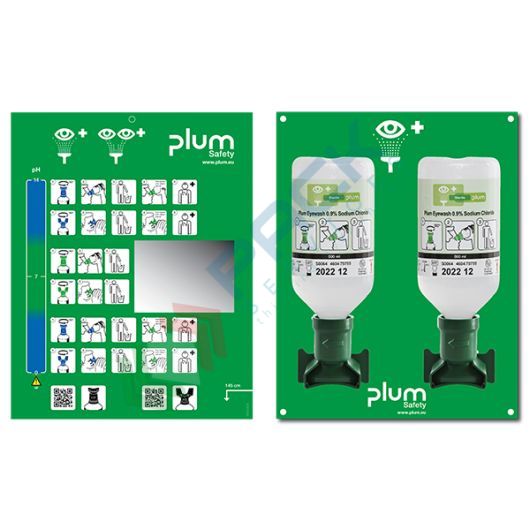 [KIT-OCF500/DUO] Stazione lavaggio oculare d'emergenza con due flaconi da 500 ml