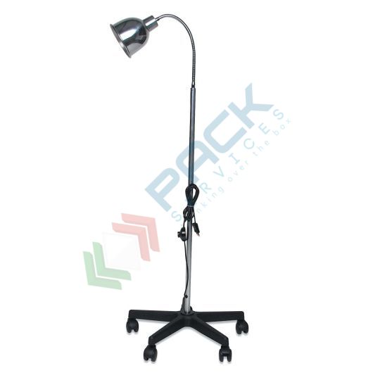 Lampada da ambulatorio con ruote, base a 5 razze in plastica e struttura in alluminio