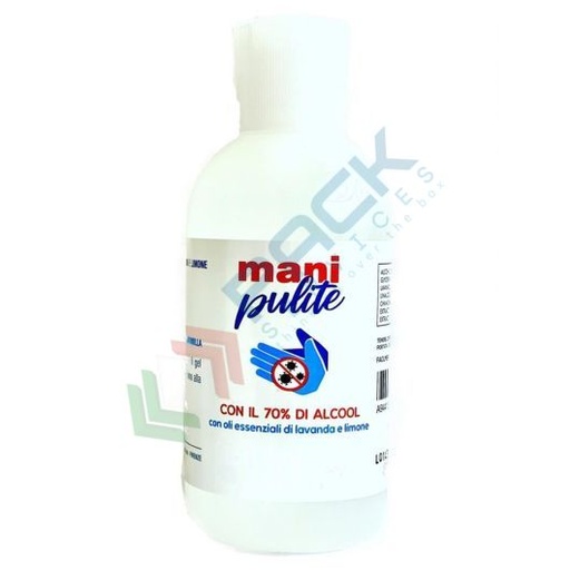 [UB605] Gel igienizzante mani antisettico, 70% di alcol, formato da 200 ml, da utilizzare senz'acqua