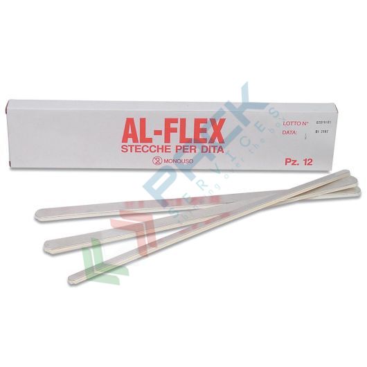 Stecca per fratture in alluminio e spugna, Mis. 46 x 2,5 cm, modellabile e frazionabile, conf. 12 pz
