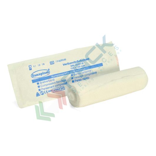 [TAMPO-B100] Benda elastica sterile con tampone in TNT, Mis. 8 x 10 cm