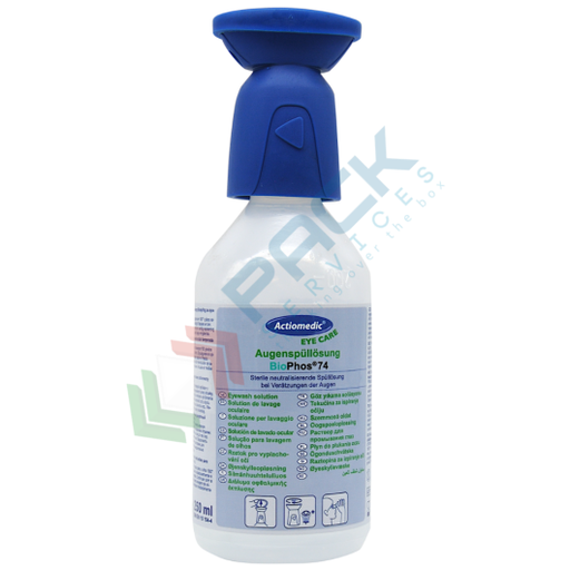 [UB-050017] Soluzione salina sterile PH neutro, capacità 250 ml, per il lavaggio oculare d'emergenza