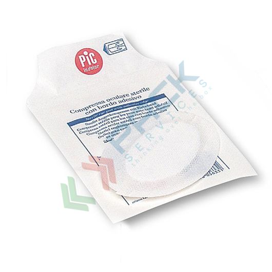 Compressa oculare sterile con bordo adesivo e tampone centrale