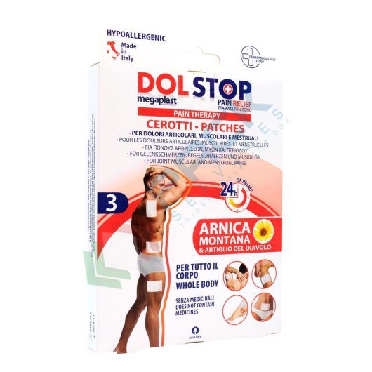 [UB3007] Cerotto per dolori articolari e muscolari con arnica e artiglio del diavolo, Mis 9 x 14 cm, conf. 3 pz