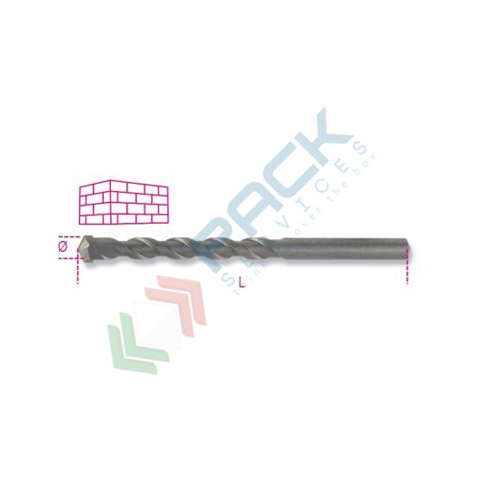 [004170005] Punte elicoidali cilindriche per muratura serie corta in acciaio fresato con placchetta in metallo duro Ø mm 5 - Art. 417 5