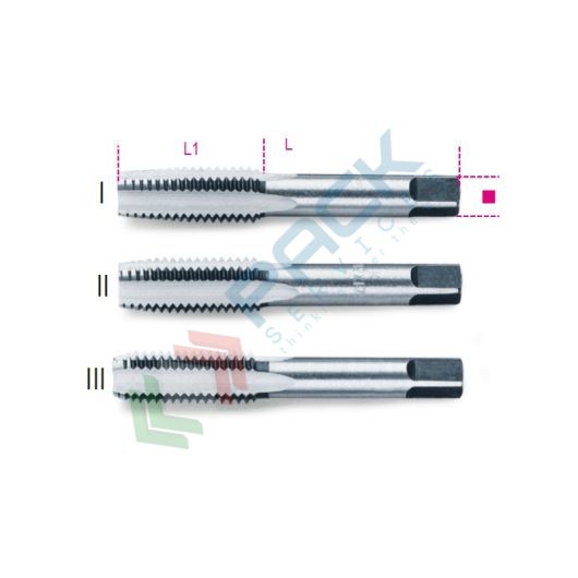 [004300007] Serie di 3 maschi a mano sgrossatore, intermedio, finitore passo grosso in acciaio al cromo M 7x1 - Art. 430 7