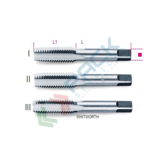 Serie di 3 maschi a mano sgrossatore, intermedio, finitore Whitworth in acciaio al cromo BSW 5/16x18 - Art. 430ASW 5/16