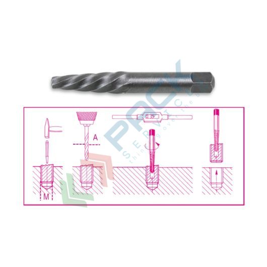 [014300006] Estrattori conici per viti e prigionieri destrorsi danneggiati in acciaio legato M 3÷6 - Art. 1430/1