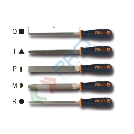 Lime a taglio mezzodolce impugnatura bimateriale antiscivolo L mm 200 - Art. 1719BMA8/P