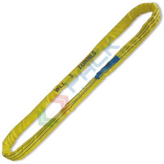 Braca per sollevamento 3t nastro ad anello continuo, giallo tessuto in poliestere ad alta tenacità (PES) L m 1,5 - Art. 8176 1,5-T3