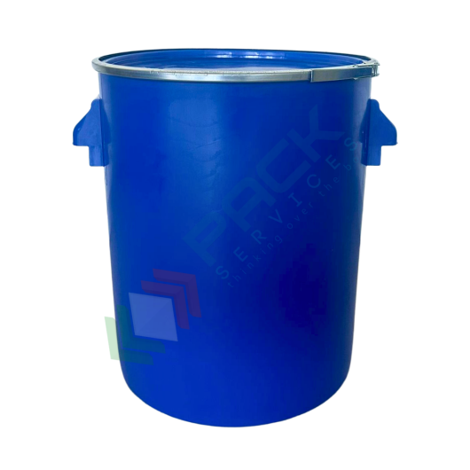 Fusto in plastica (HDPE) ad apertura totale, cilindrico, capacità 30 Lt, ADR/ONU per solidi, per piatti prementi