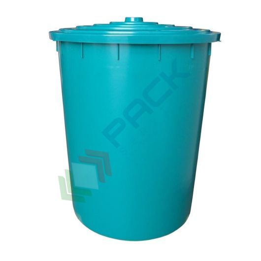 [BDN-0300VER] Bidone in plastica (HDPE) per la raccolta dell'acqua piovana, capacità 300 Lt, Mis. Ø 695 x 870 H mm, colore verde (coperchio incluso)