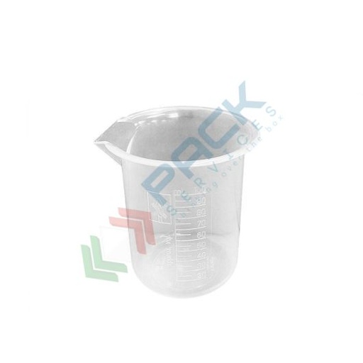 [BEC0100] Becher in plastica (PP) graduato, capacità 100 ml, Mis. Ø 51 x 72 H mm, forma bassa, per usi generali di laboratorio