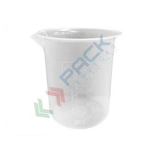 [BEC0500] Becher in plastica (PP) graduato, capacità 500 ml, Mis. Ø 87 x 119 H mm, forma bassa, per usi generali di laboratorio