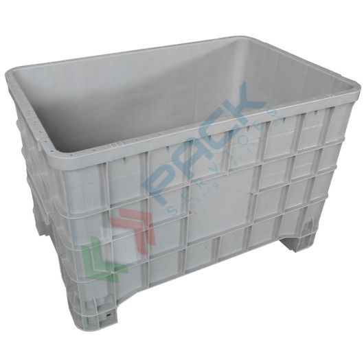[BIN106465-4P] Cassa pallet in plastica (HDPE) 4 piedi, Mis. 1000 L x 635 P x 645 H mm, portata unitaria 180 Kg, volume 300 Lt