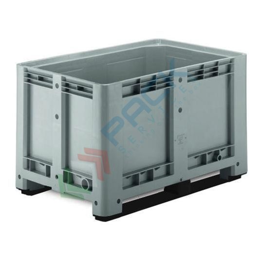 [BIN120878-2T] Cassa pallet in plastica (HDPE) 2 traverse, Mis. 1200 L x 800 P x 800 H mm, portata 400 Kg, volume 520 Lt