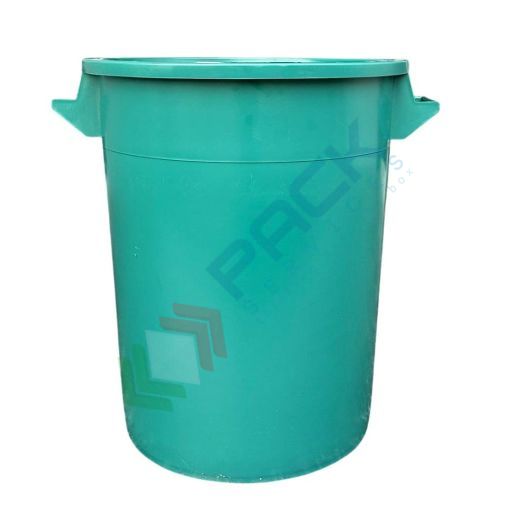 [BIS050VER] Bidone industriale in plastica (HDPE) 50 Lt, sovrapponibile e inseribile, Mis. Ø 405 x 470 H mm, colore verde (coperchio escluso)