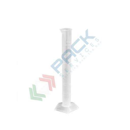 [CILFA0050] Cilindro in plastica (PP) graduato, capacità 50 ml, Mis. Ø 18 x 199 H mm, forma alta, per usi generali di laboratorio