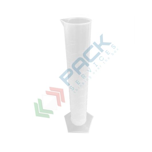 [CILFA0250] Cilindro in plastica (PP) graduato, capacità 250 ml, Mis. Ø 41,5 x 315 H mm, forma alta, per usi generali di laboratorio
