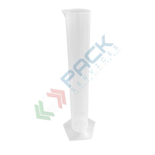 [CILFA0500] Cilindro in plastica (PP) graduato, capacità 500 ml, Mis. Ø 55 x 361 H mm, forma alta, per usi generali di laboratorio