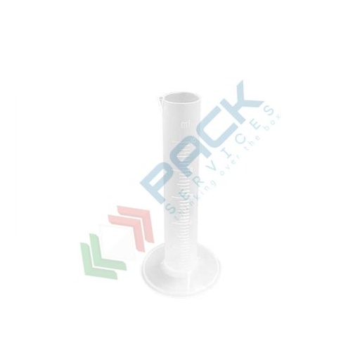[CILFB0010] Cilindro in plastica (PP) graduato, capacità 10 ml, Mis. Ø 16 x 88 H mm, forma bassa, per usi generali di laboratorio