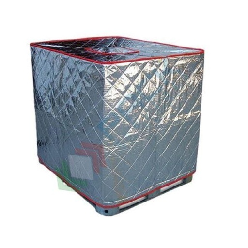 [COPTER-CA2] Copertura termoisolante per cisternetta IBC 1000 Lt, in PET metallizzato, protezione ad una camera isolante, con apertura superiore