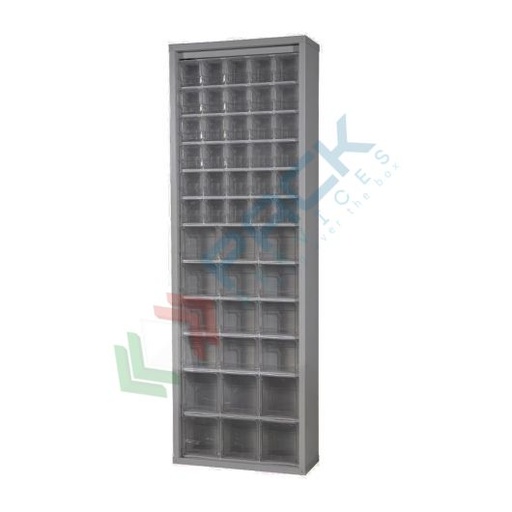 [CRBOX-S48S] Scaffale con cassettiere porta minuteria, capacità 48 cassetti, Mis. 665 L x 250 P x 2000 H mm, colore grigio scuro