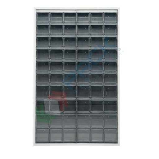 [CRBOX-S60S] Scaffale con cassettiere porta minuteria, capacità 60 cassetti, Mis. 1260 L x 250 P x 2000 H mm, colore grigio scuro